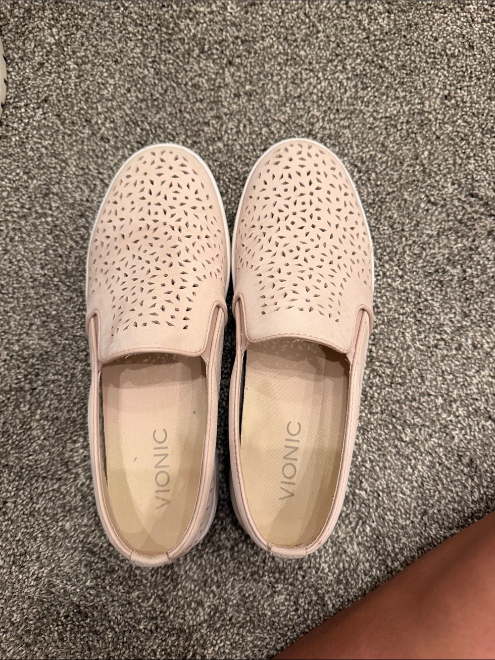 Vionic Women's Slip-On Perforated Loafers — Light Pink